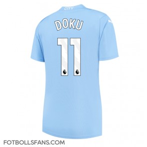 Manchester City Jeremy Doku #11 Replika Hemmatröja Damer 2023-24 Kortärmad